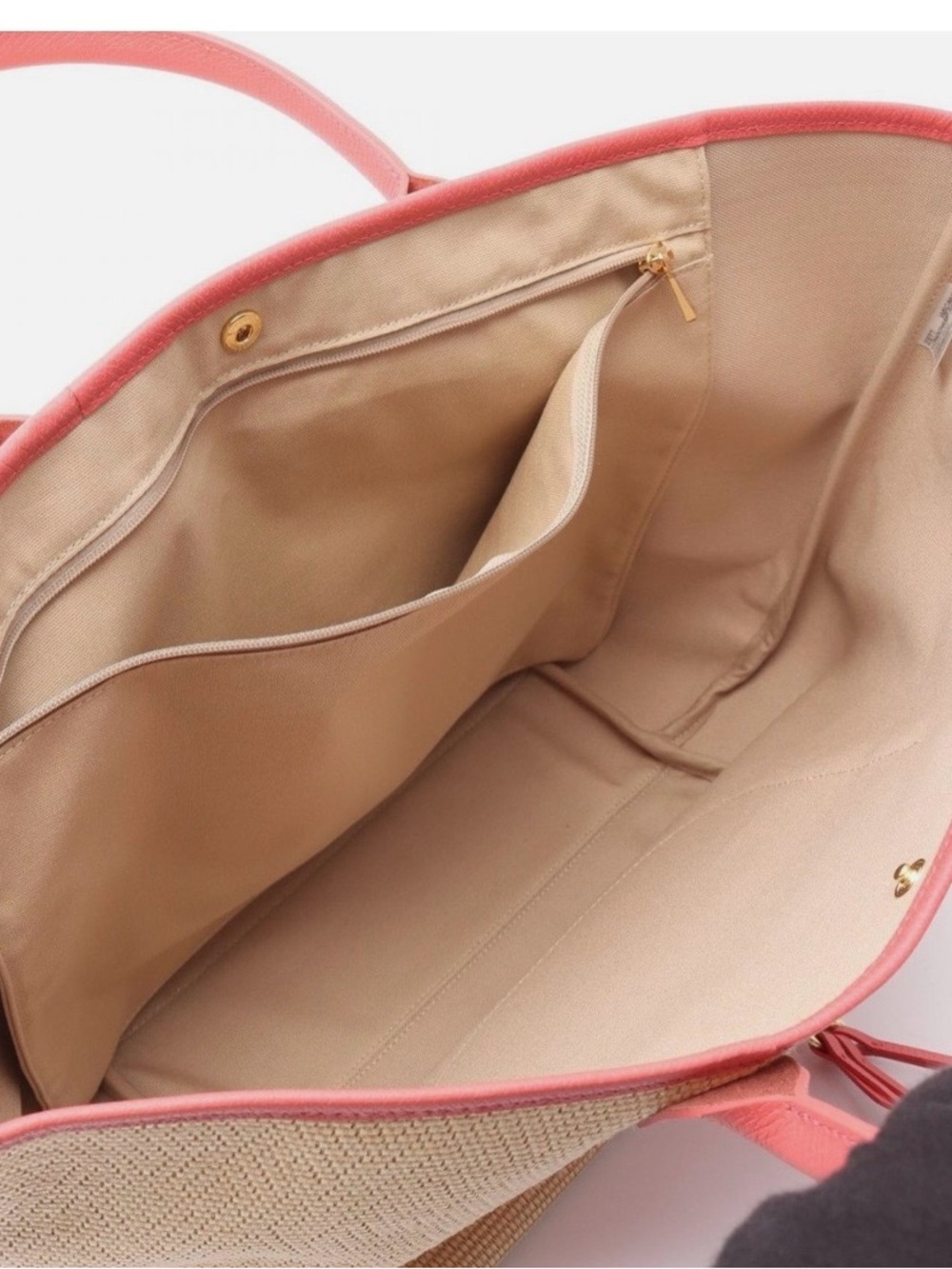 Longchamp Pliage basket large tote pink leather - Picture 3 of 9